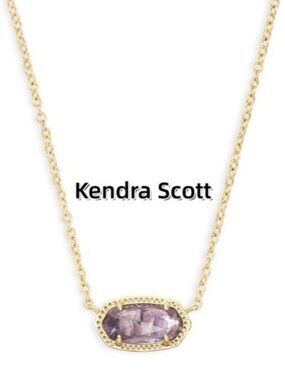 Elisa Gold Pendant Necklace in Amethyst